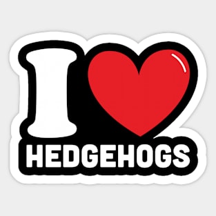 Red Heart I Love Hedgehogs Sticker